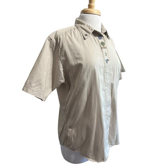 Northern Reflections Vintage Country Cottage Button Down Shirt Embroidered sz M - Picture 2 of 7